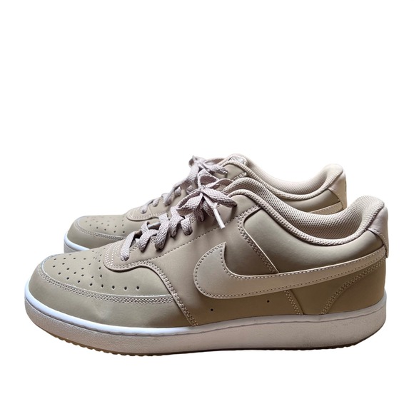Nike Court Vision Low Mens 11.5 Khaki White Sneaker Shoes - Picture 2 of 8